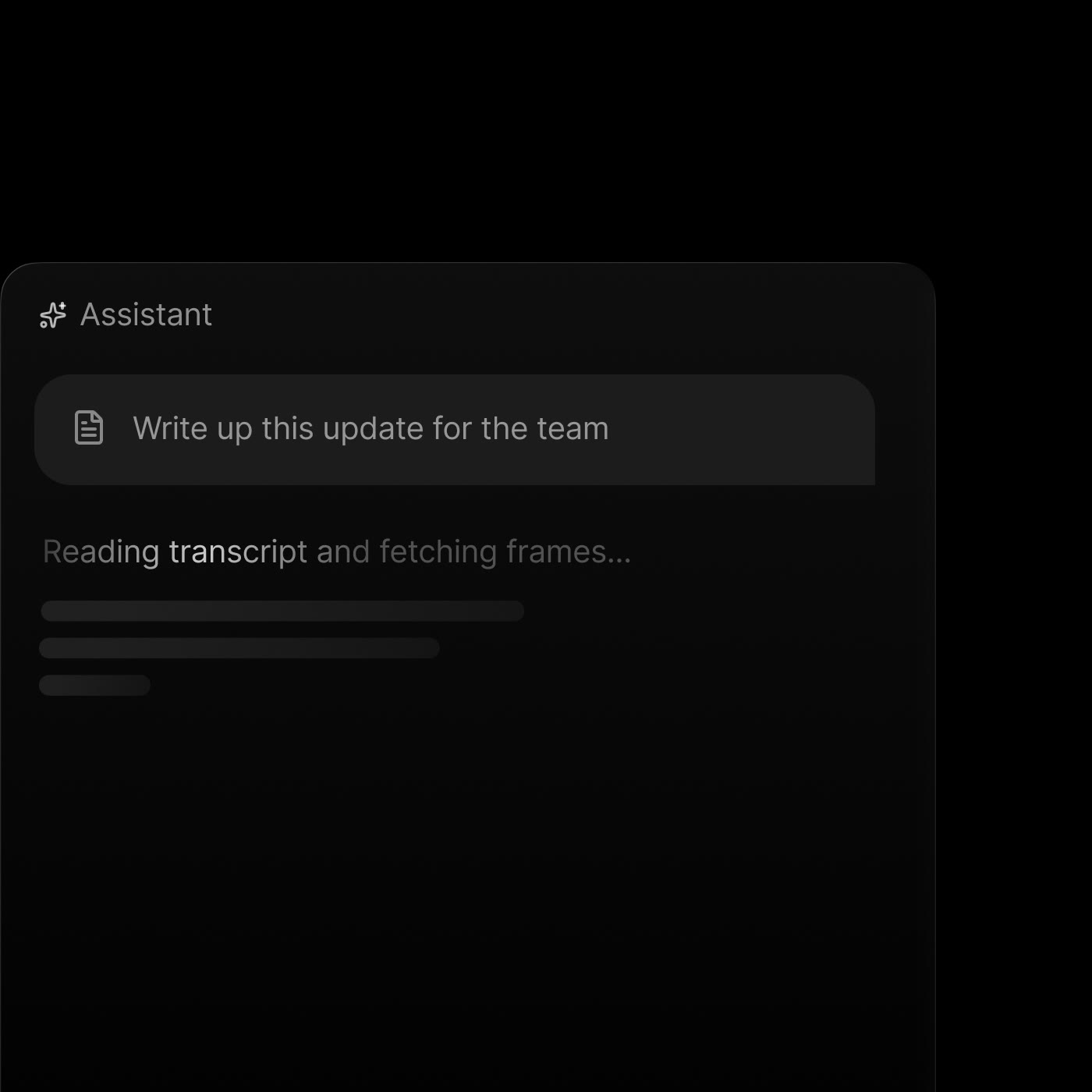 Supercut assistant writing up an update for the team